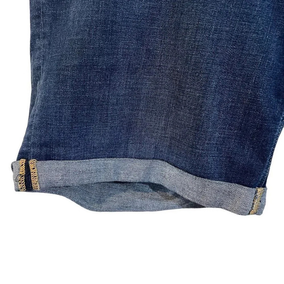 Old Navy Dark Wash Shorts Plus Size 22 Stretch Cotton Cuffed Hem Blue Denim - Picture 3 of 8